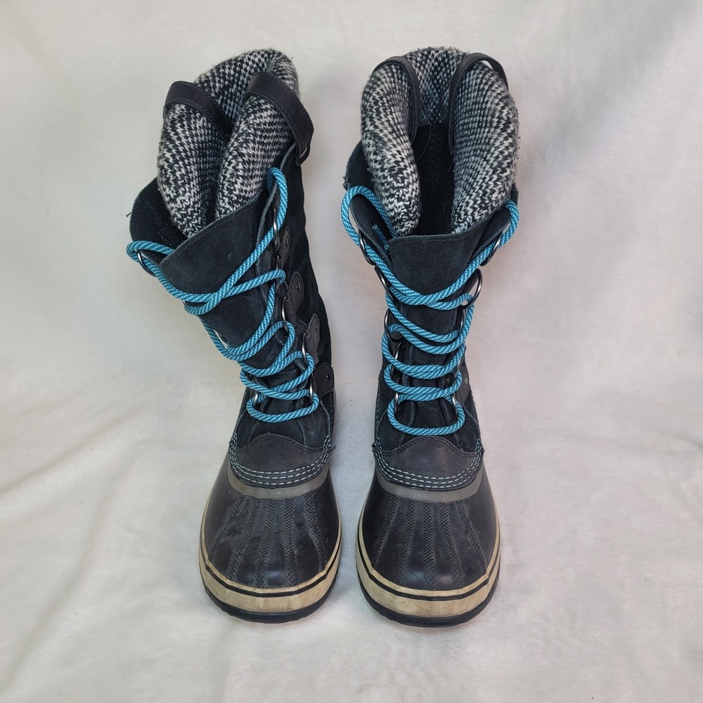 Sorel Boots Womens Waterproof Boots 8 Joan of Arctic Knit Black Tall Gorpcore - Picture 3 of 8